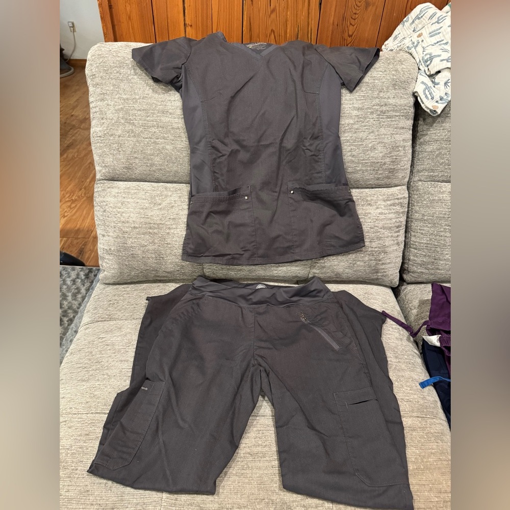 Dark Gray Scrub Set